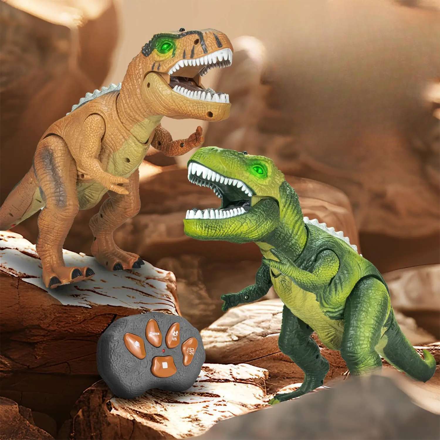 Fun Interactive Walking Dinosaur Toy with Lights and Sounds - Halri