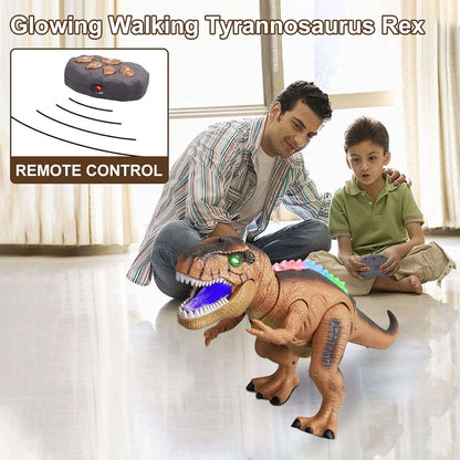 Remote Control Dinosaur Toy Walking Roaring, Realistic T-Rex Design, Lights & Sounds, Multi-Directional Movement, Safe for Kids 3+