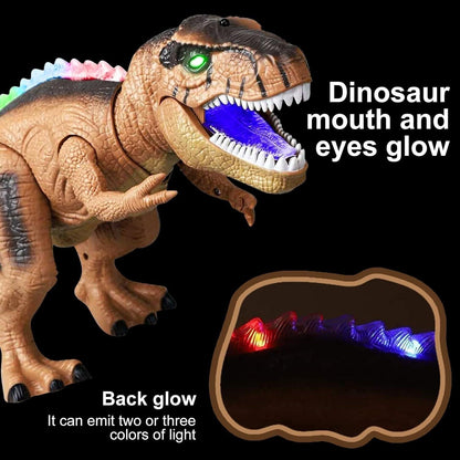 Remote Control Dinosaur Toy Walking Roaring, Realistic T-Rex Design, Lights & Sounds, Multi-Directional Movement, Safe for Kids 3+