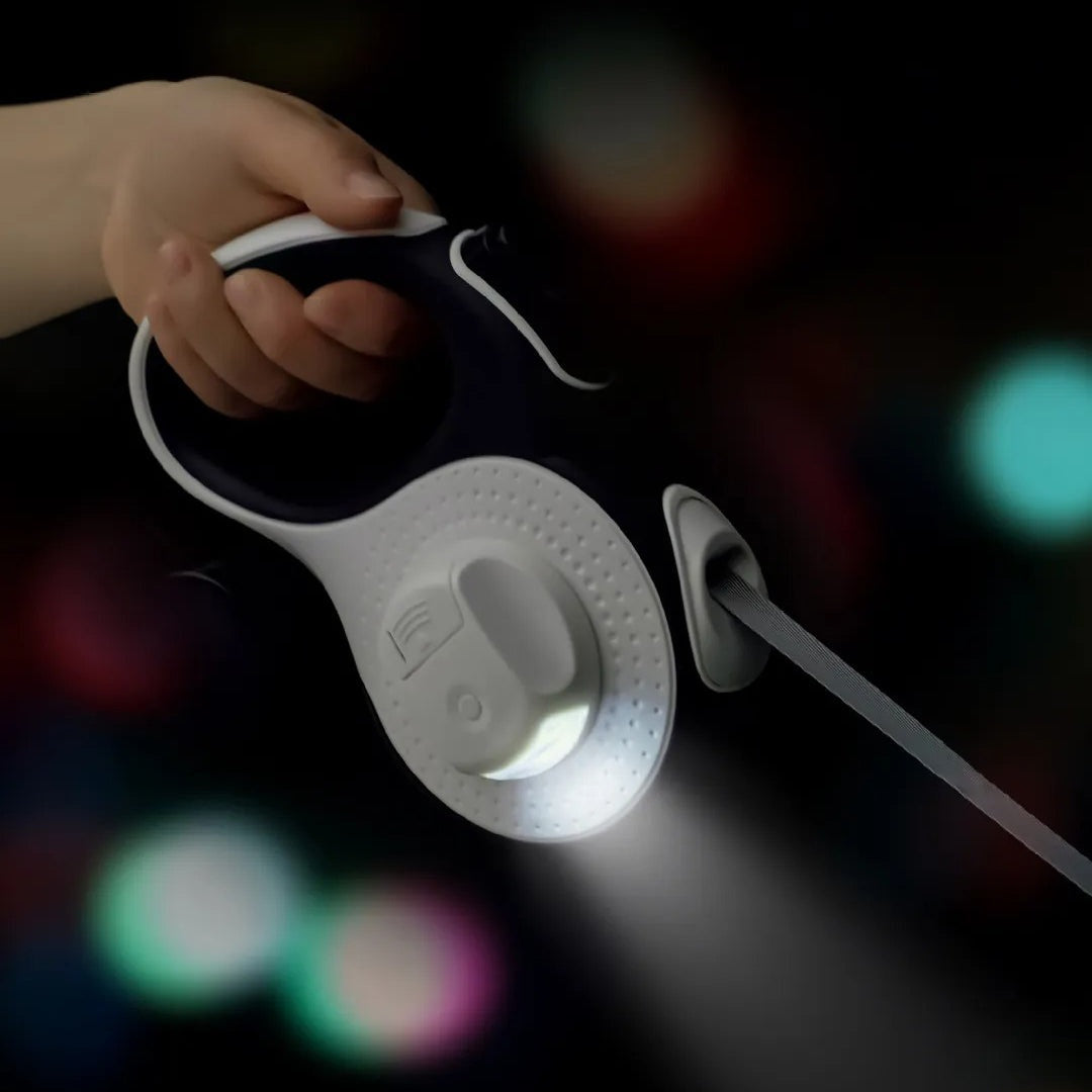 LED Flashlight Retractable Dog Leash, Non Slip Handle - Halri