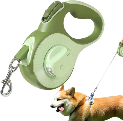 Retractable Dog Leash With Flashlight, 4 In 1 Dog Leash Retractable, Anti-Slip Handle