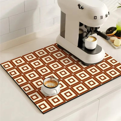 Waterproof Kitchen Coffee Mat Protective Decorative Design