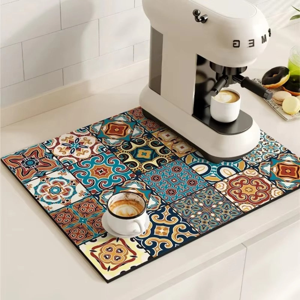 Waterproof Kitchen Coffee Mat Protective Decorative Design