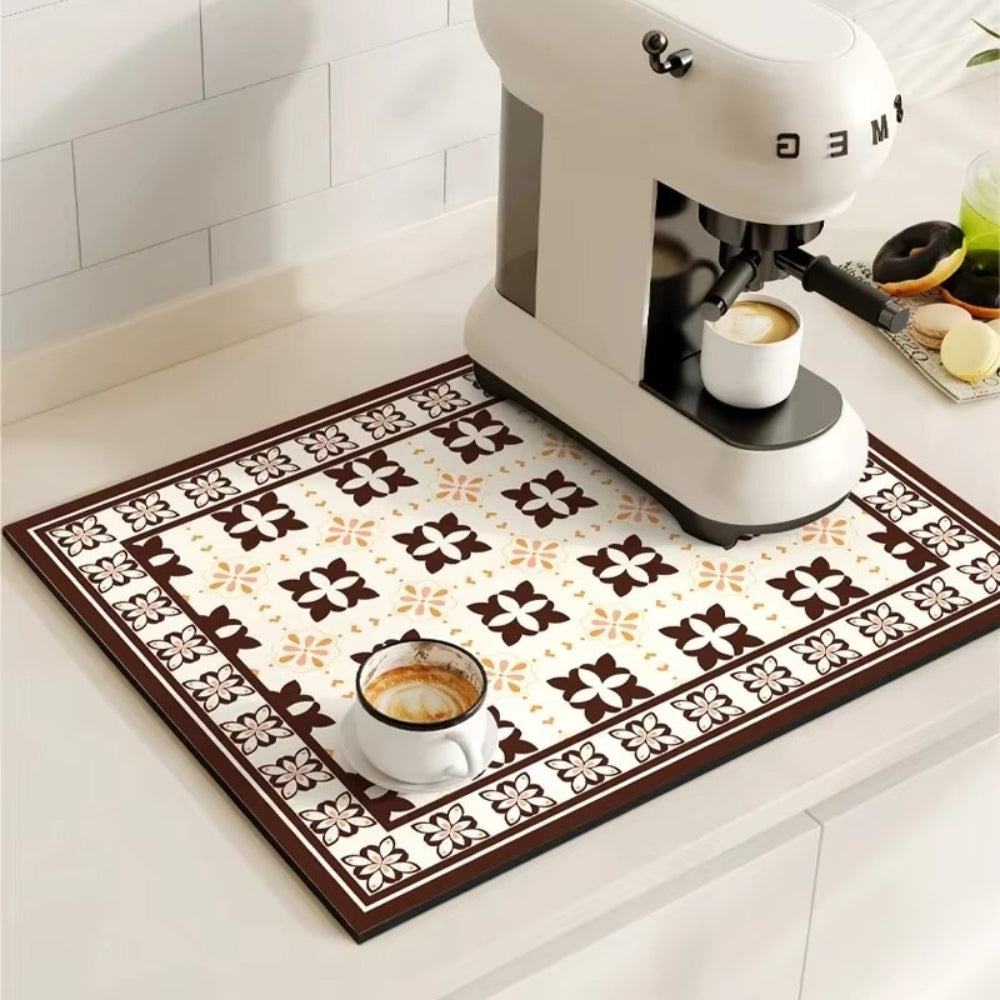 Waterproof Kitchen Coffee Mat Protective Decorative Design