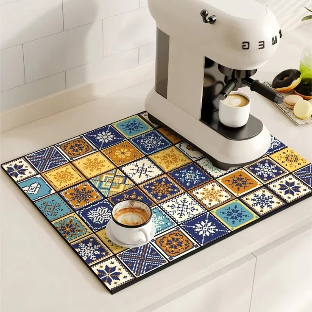 Waterproof Kitchen Coffee Mat Protective Decorative Design