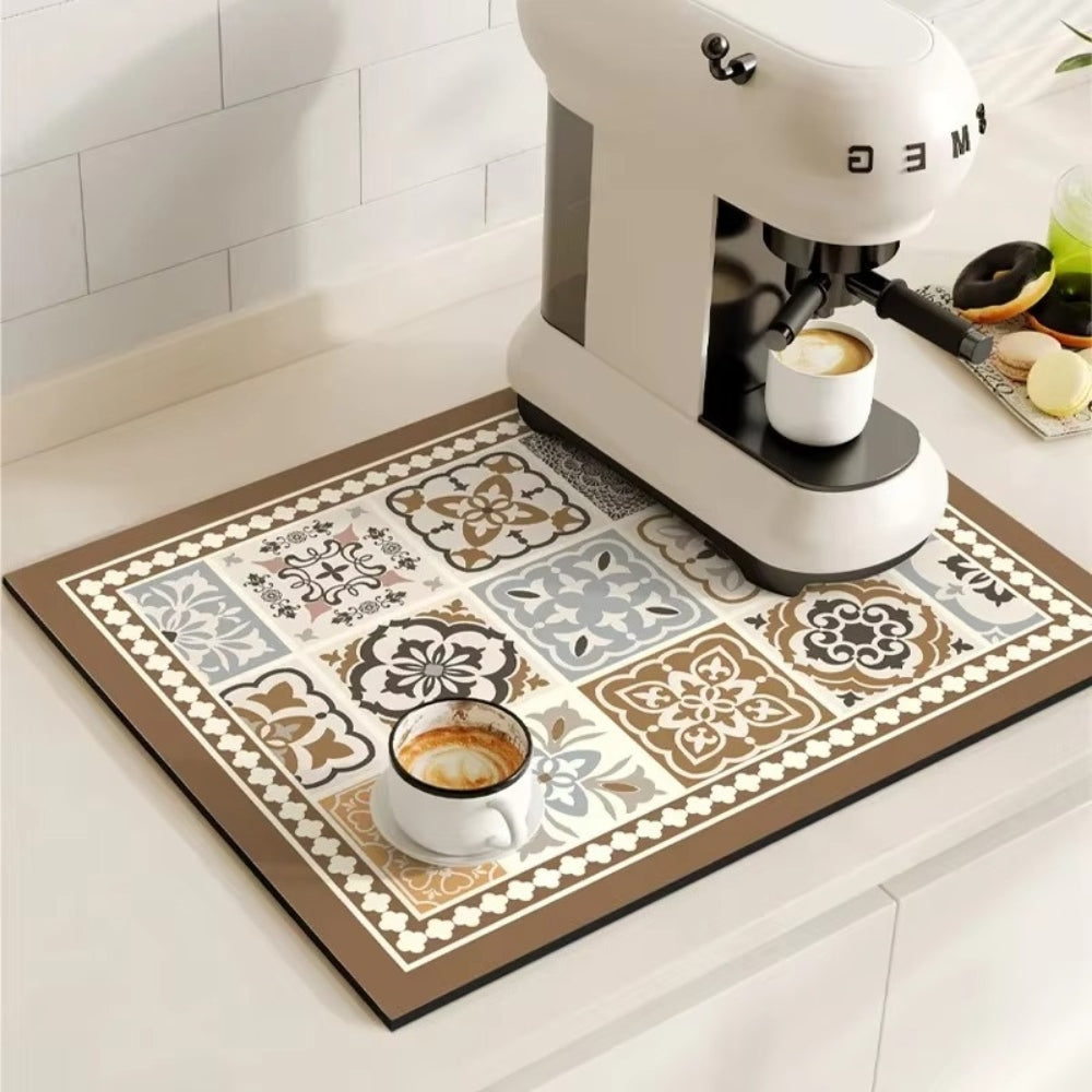 Waterproof Kitchen Coffee Mat Protective Decorative Design