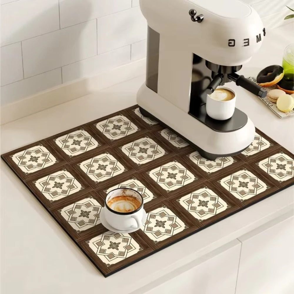 Waterproof Kitchen Coffee Mat Protective Decorative Design
