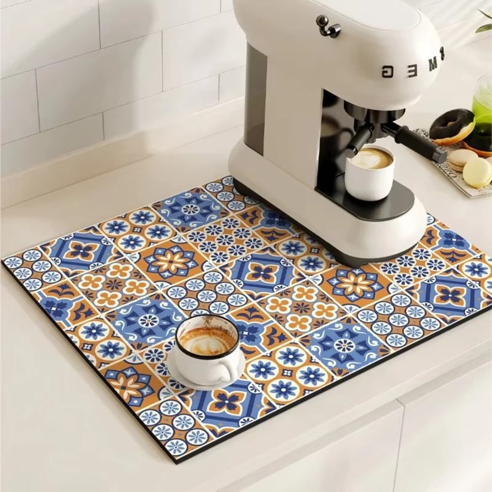 Waterproof Kitchen Coffee Mat Protective Decorative Design