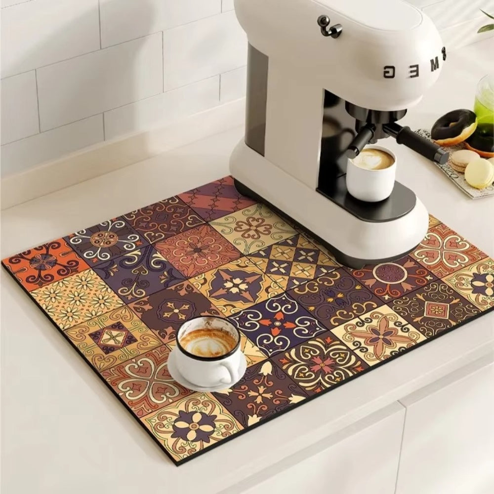 Waterproof Kitchen Coffee Mat Protective Decorative Design
