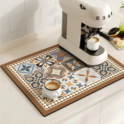 Waterproof Kitchen Coffee Mat Protective Decorative Design