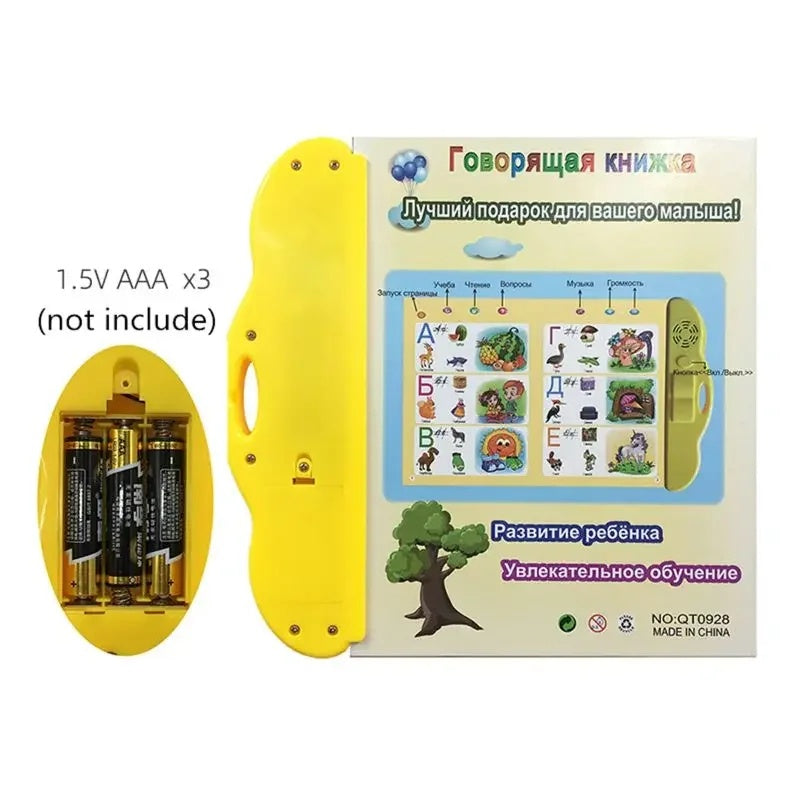 Russian Electronic Sound Book with Interactive Learning Toy for Kids, Voice Reading & Storytelling Function, Safe for Ages 3+