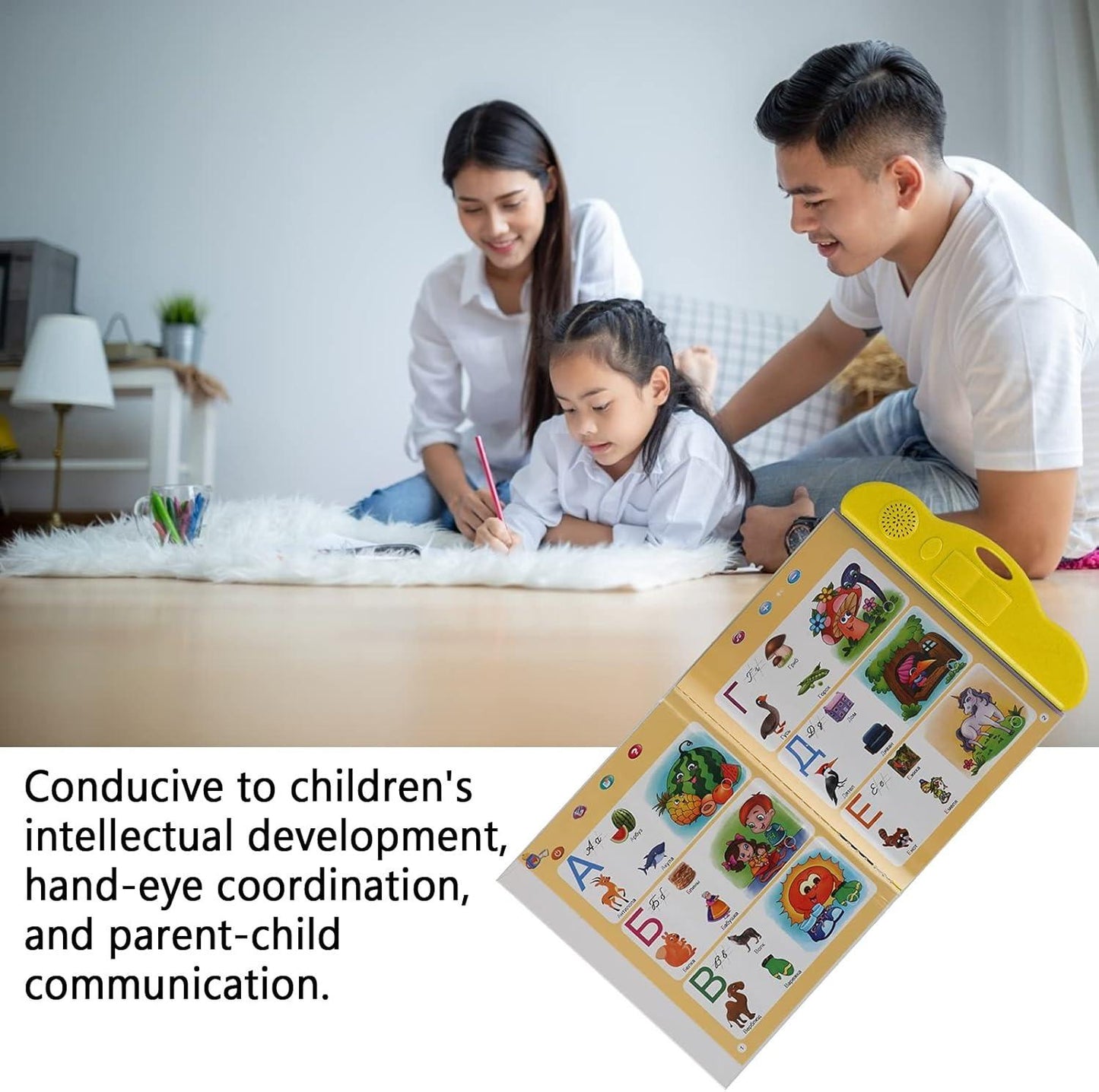 Russian Electronic Sound Book with Interactive Learning Toy for Kids, Voice Reading & Storytelling Function, Safe for Ages 3+