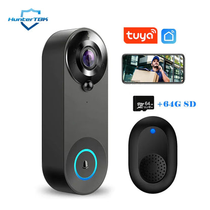 Wireless Smart Doorbell Camera with Night Vision