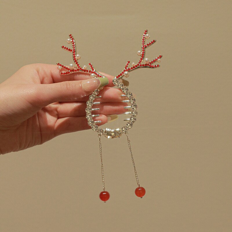 Beautiful Deer Hair Tie Pony Clip