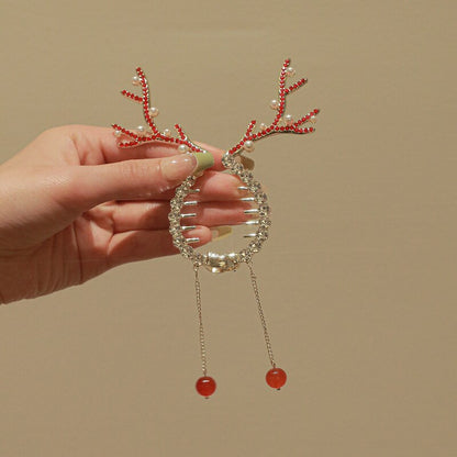 Beautiful Deer Hair Tie Pony Clip