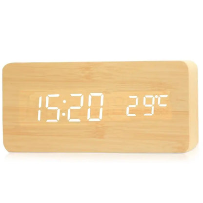 Quiet Wooden LED Table Clock