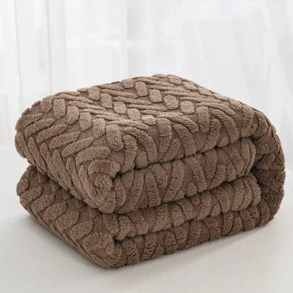 Warm Plush Fleece Blanket for Autumn Winter