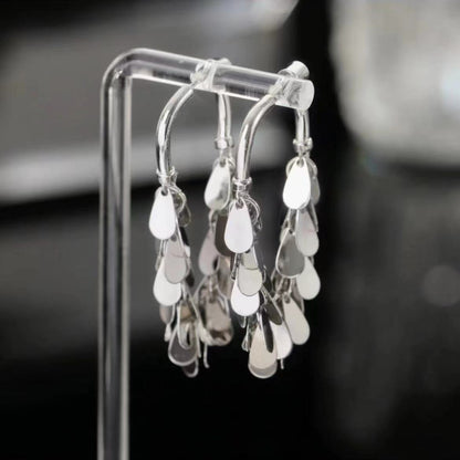 Chic Dangling Metal Drop Tassel Earrings