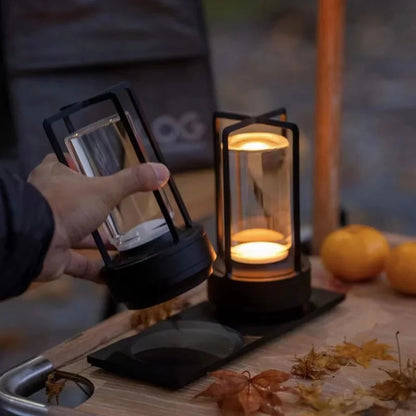 Battery Powered Glass Table Lamp – Compact Soft Lighting