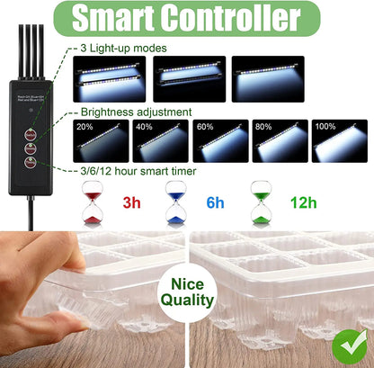 Indoor LED Mini Greenhouse Starter Kit - 80 Cell Planter