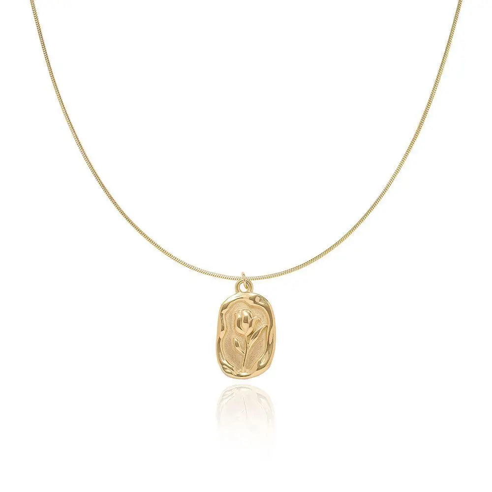 Delicate Flower Drop Pendant Necklace - Halri