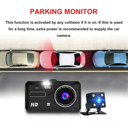 Dual Lens Car Dash Cam with Loop Recording