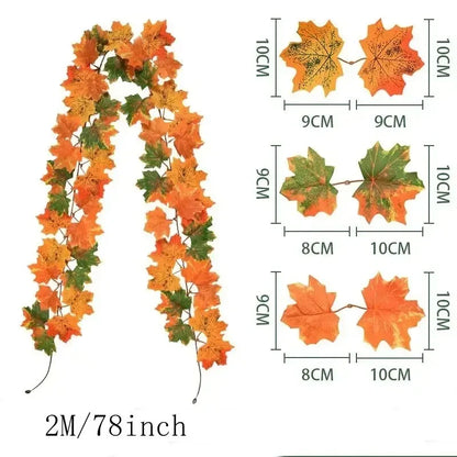 Autumn Artificial Maple Leaf Home Decor Garland