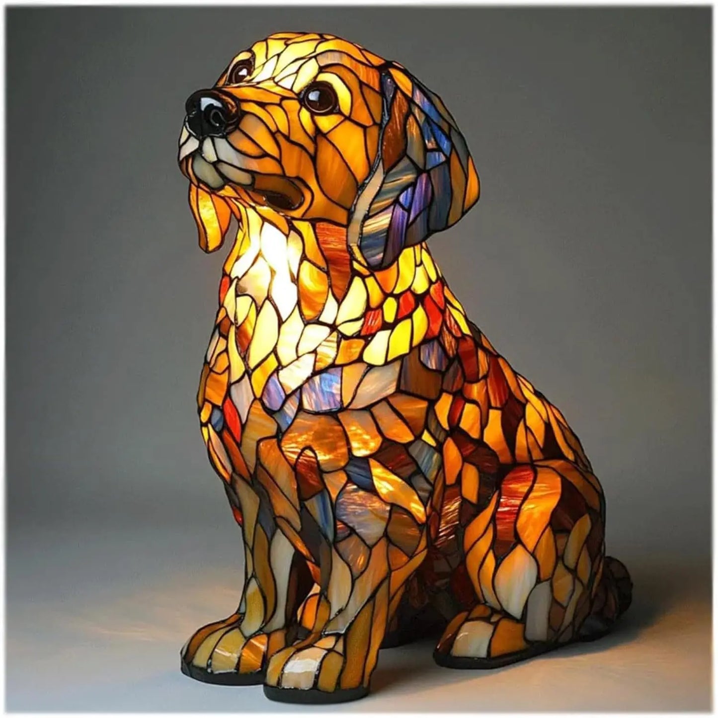 Fun Dog Statue Desk Lamp Cute Home Decor Light