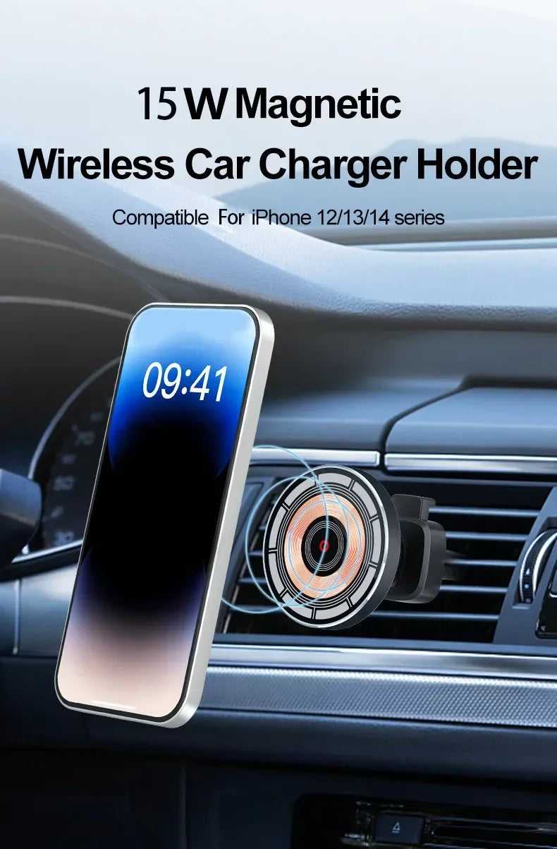 Wireless Car Phone Mount with Fast 15W Charging - Halri