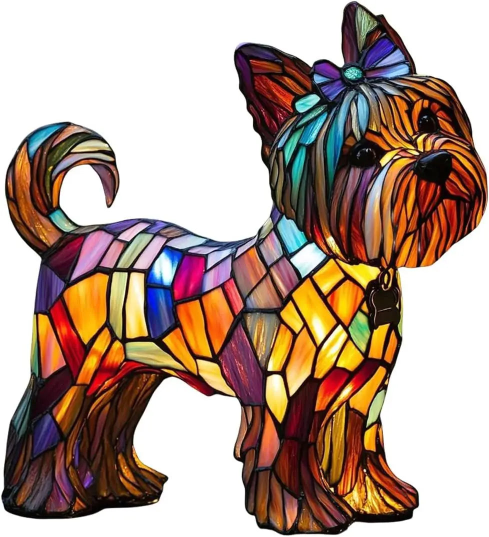 Fun Dog Statue Desk Lamp Cute Home Decor Light