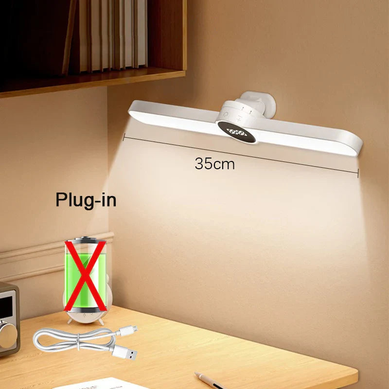 Compact LED Desk Lamp with Clock and USB Port - Halri