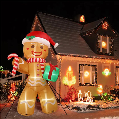 Large Outdoor Christmas Inflatable Gingerbread Man Decoration - Halri