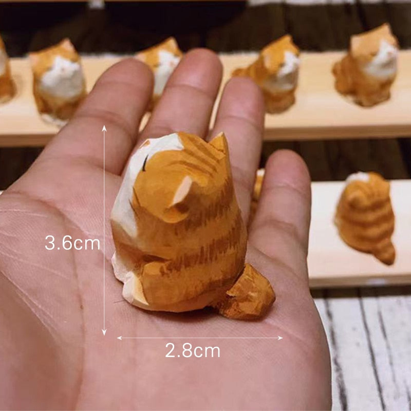 Adorable Handcrafted Wood Pet Animal Figurines - Halri