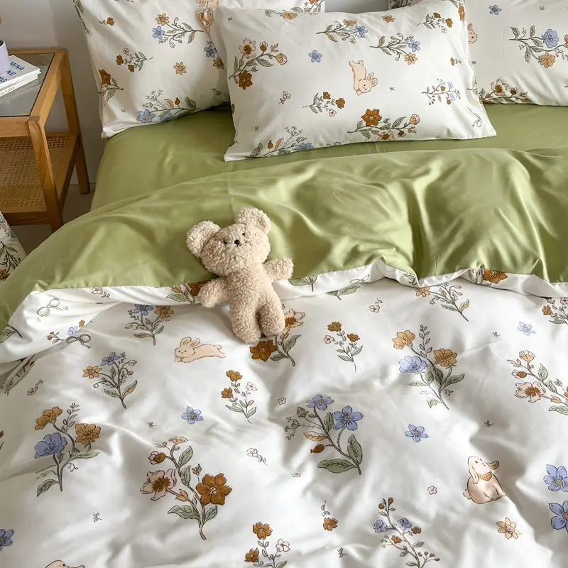 Pastel Floral Comforter Bed Set