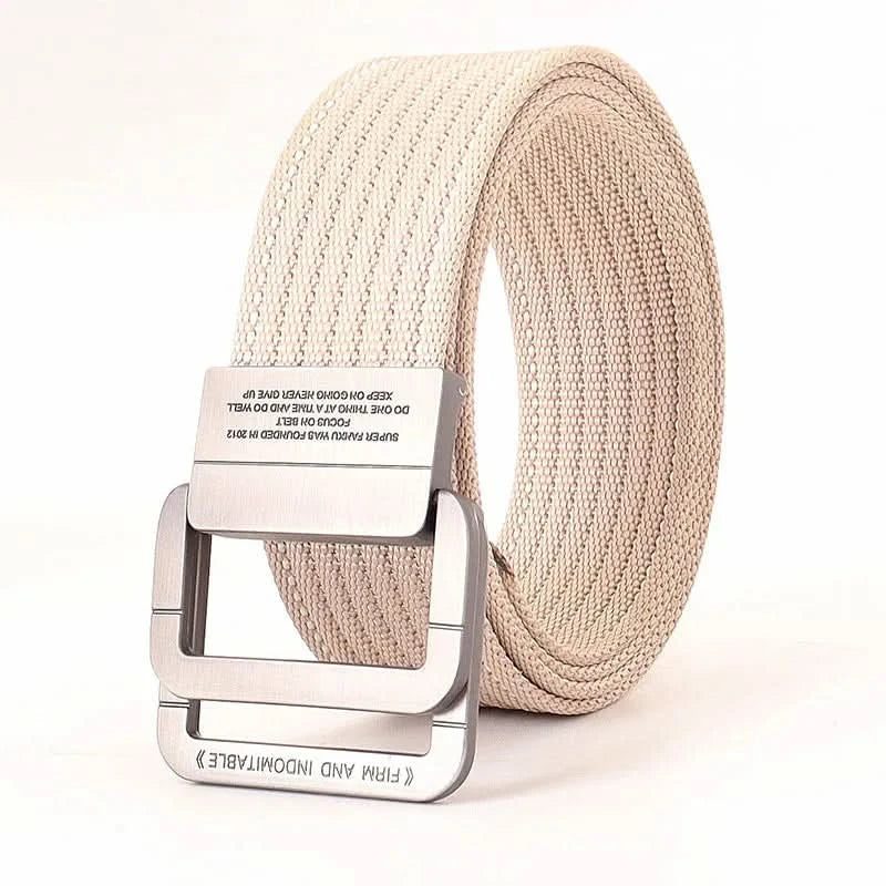 Classic Canvas Web Belt - Adjustable Double Ring Buckle