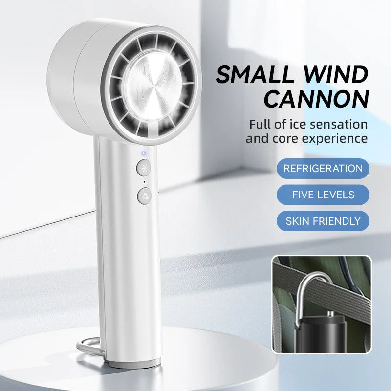 Compact Portable Handheld Fan with 5 Speed Settings