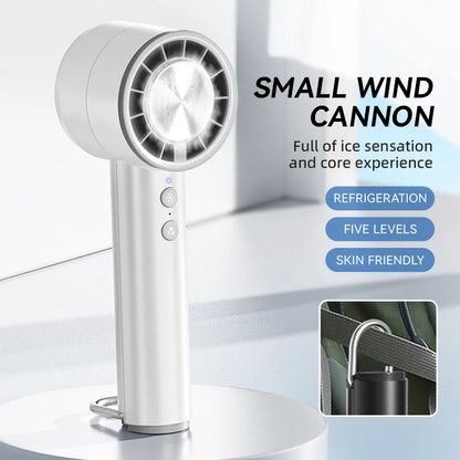 Compact Portable Handheld Fan with 5 Speed Settings