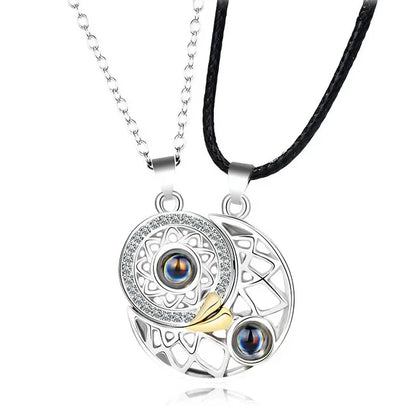 Romantic Love Heart Magnetic Couple Necklace Set