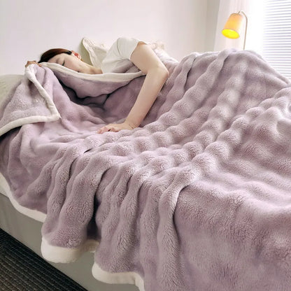 Plush Fleece Throw Blanket for Home and Travel