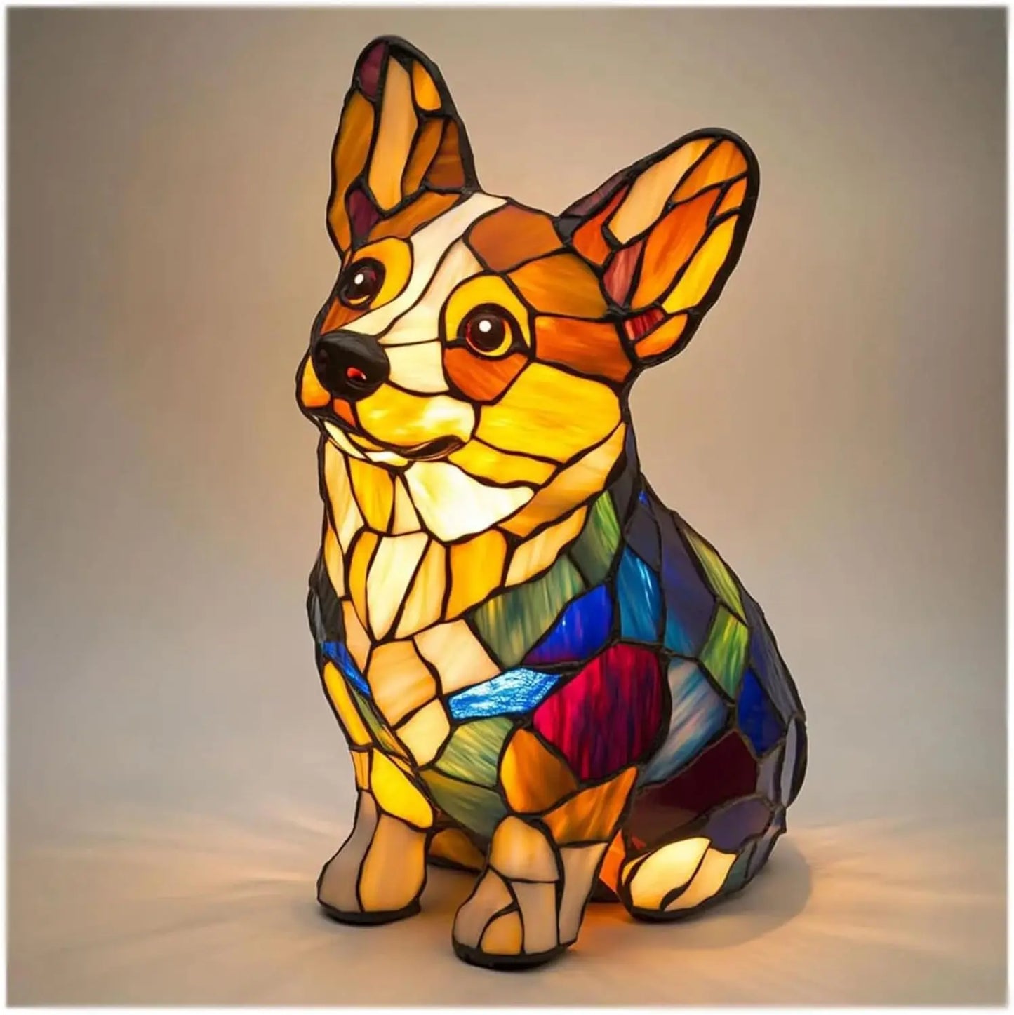 Fun Dog Statue Desk Lamp Cute Home Decor Light