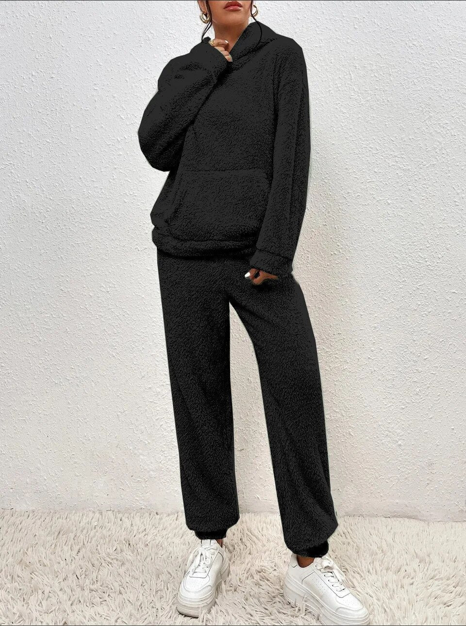 Plush Soft Hooded Teddy Bear Loungewear Set