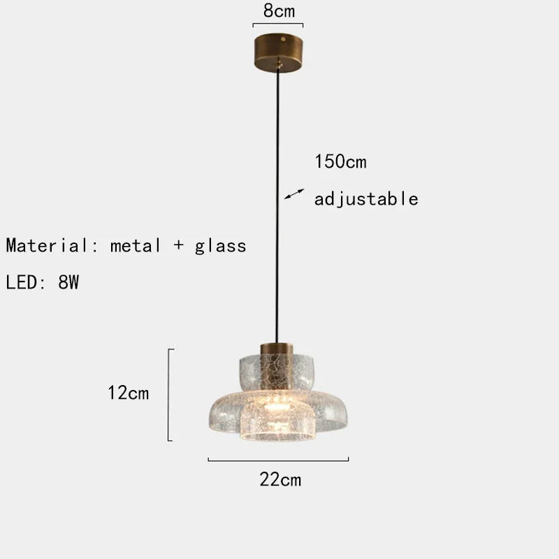 Stylish Unique Glass Pendant Light with Cracked Design