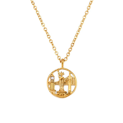 Gold Explorer Travel Pendant Necklace