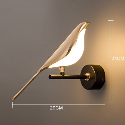 Simple White Bird Wall Light
