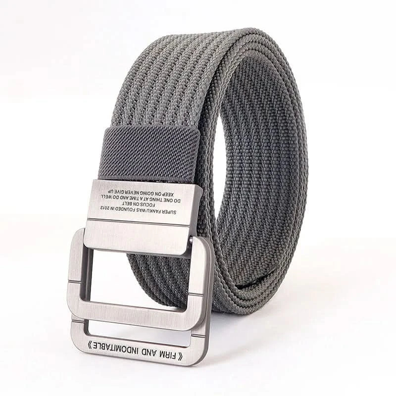 Classic Canvas Web Belt - Adjustable Double Ring Buckle