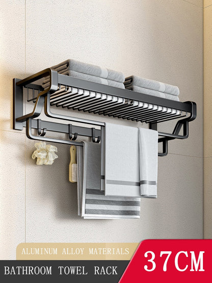 Premium Wall Mount Towel Holder Bathroom Storage Rack