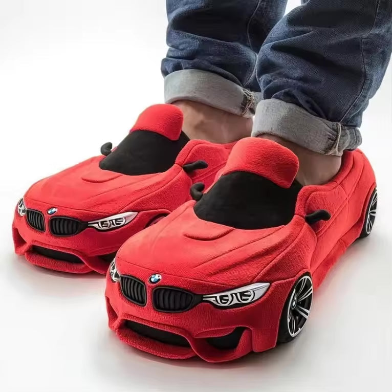 Cozy Automotive Theme Soft Slippers with Grip Sole