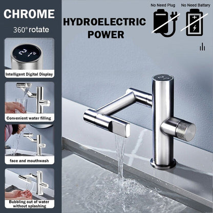 Contemporary Automatic Rotating Waterfall Kitchen Faucet