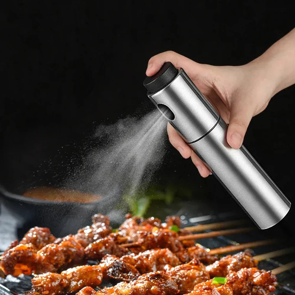 Premium Oil Spray Bottle 100ml Stainless Steel Mister - Halri