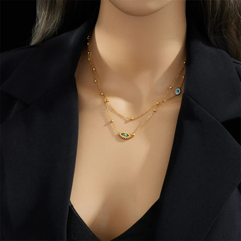 Delicate Satellite Chain Protection Necklace Set - Halri